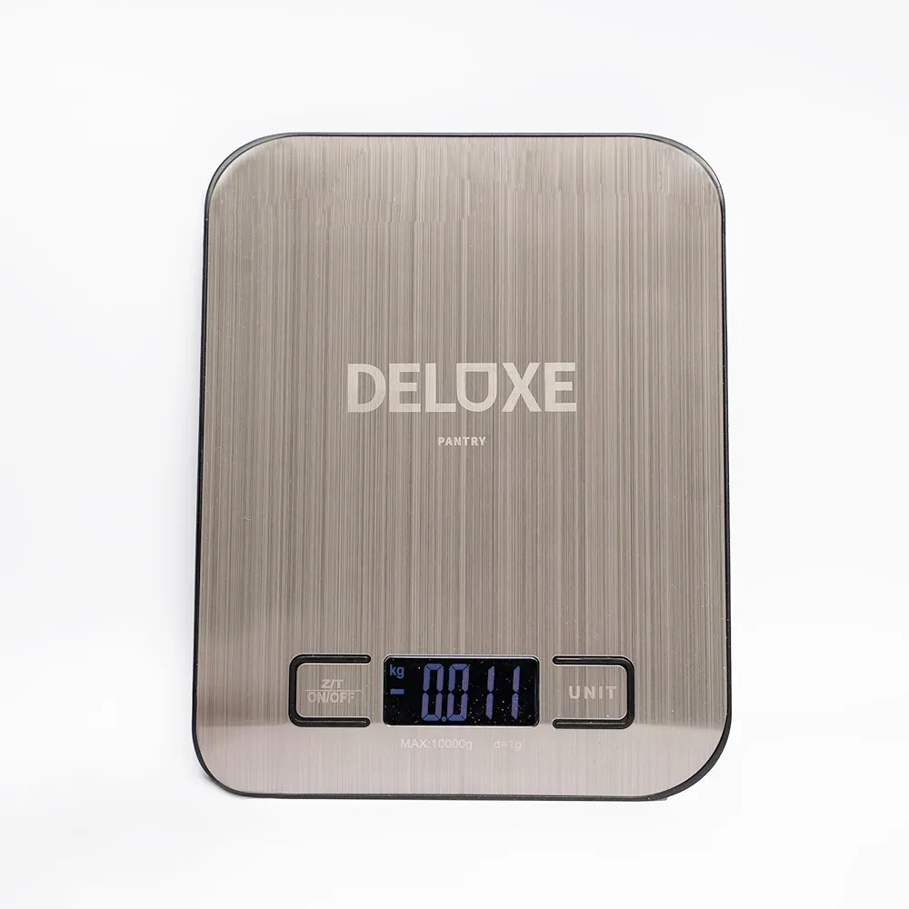 Food Scale, Digital Kitchen Scale, 304 Stainless Steel, Weight in Grams and Ounces for Baking, Cooking, and Meal Prep, LCD Display, Medium by Deluxe Pantry