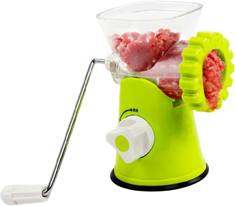Meat Grinder Kitchen Mincer Hand Crank Mincer Stuffer Maunal Meat Mincer Green