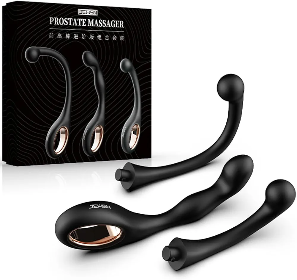 Silicone Butt Plug Trainer Set 3 Shape Anal Plug Kit, Male Prostate Stimulate Massager G-spot Stimulation Anal Beads Dildos Training Sex Toys for Adult Beginner Men Women Couples