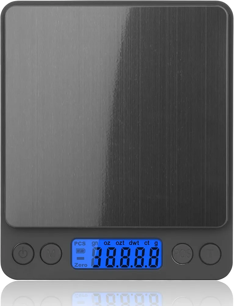 Gram Scale, Mafiti Kitchen Scale Digital Weight Mini Grams Jewelry Scale 3000gx0.5g with LCD Display Stainless Steel for Cooking Baking Jewelry Weight Postal (Battery no Include) 1Pack (Black)