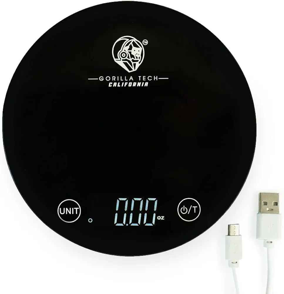 Digital Food Scale for Food Ounces and Grams Kitchen Scale for Weight Loss Baking Cooking and Meal Prep Rechargeable Smart Scale for Coffee Package LCD Display Tare Function Glass Surface