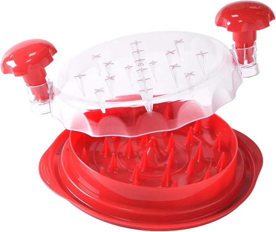 Chicken Shredder Tool Twist, Visible Chicken Breast Grinder Machine for Ground Food, Meat & Vegetables (red)