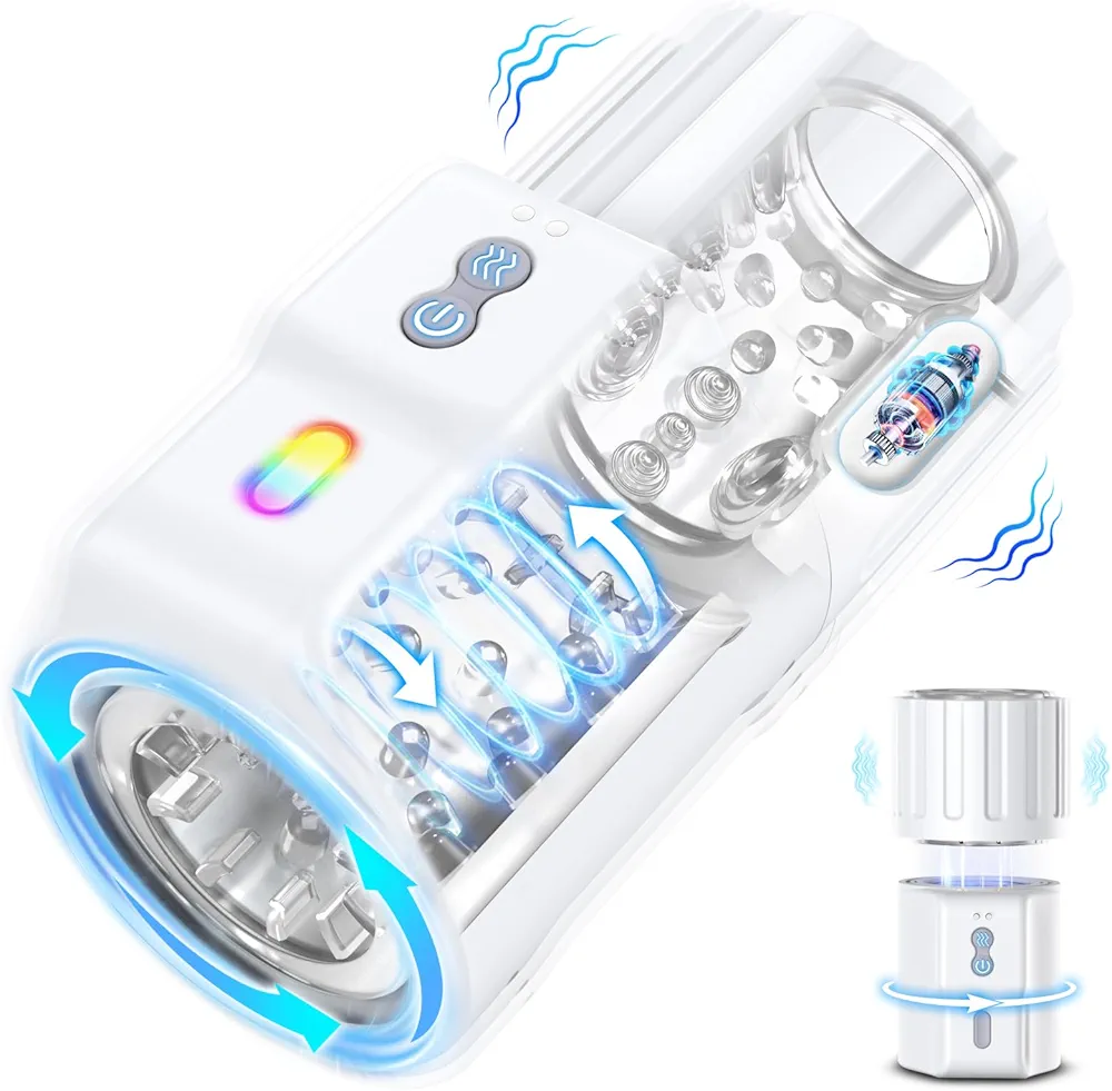 Automatic Male Masturbators, Detachable 3 in 1 and Four Ways to Enjoy Penis Vibrator Stimulatorn, Male Masturbator with 10 Rotating & Vibrating Modes Sex Toy for Men, Pocket Pussycats Sex Machine ﻿