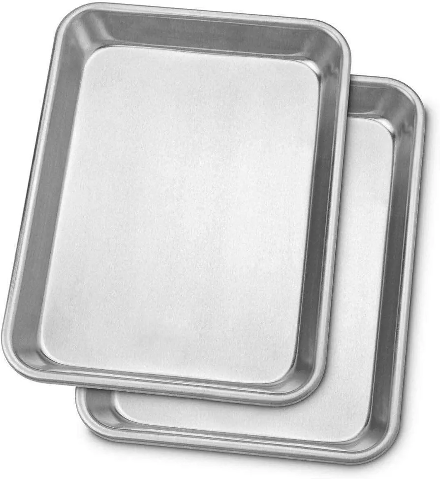 LKOP Professional Quarter Sheet Baking Pans - Aluminum Cookie Sheet Set of 2 ScreenM Bakeware sets Baking pans set Sheet pan Baking tray Baking accessories Cookie sheet set