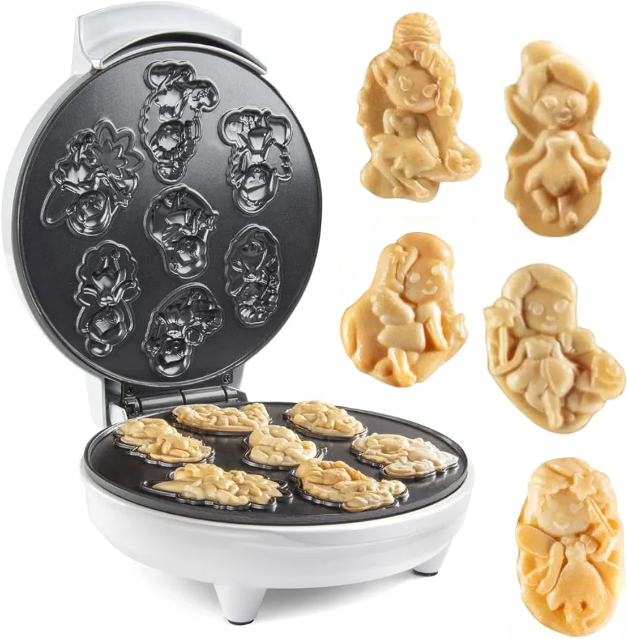 Waffle Wow! Fairy Mini Waffle Maker- Creates 7 Different Fairy Shaped Waffles in Minutes- A Fun & Cool Magical Breakfast for Kids & Adults - Electric Non-Stick Waffler Iron, Fairies Princess Gift