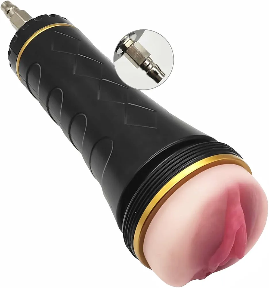 Male Masturbators Big Cup with Vac-u-Lock Adapter Automatic Thrusting Pocket Pussy Penis Stroker Cup Sucking Toys Textured Vagina for Men Masturbation