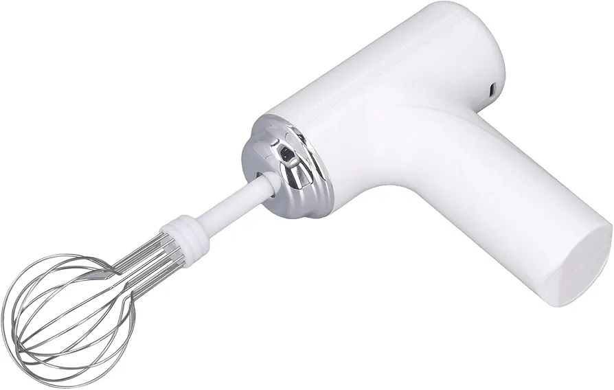 , Compact Electric Hand Mixer Handheld M Peed Food Mixer for Cappuccino Matcha Matcha for Dough Eggs Batter Cream (White)
