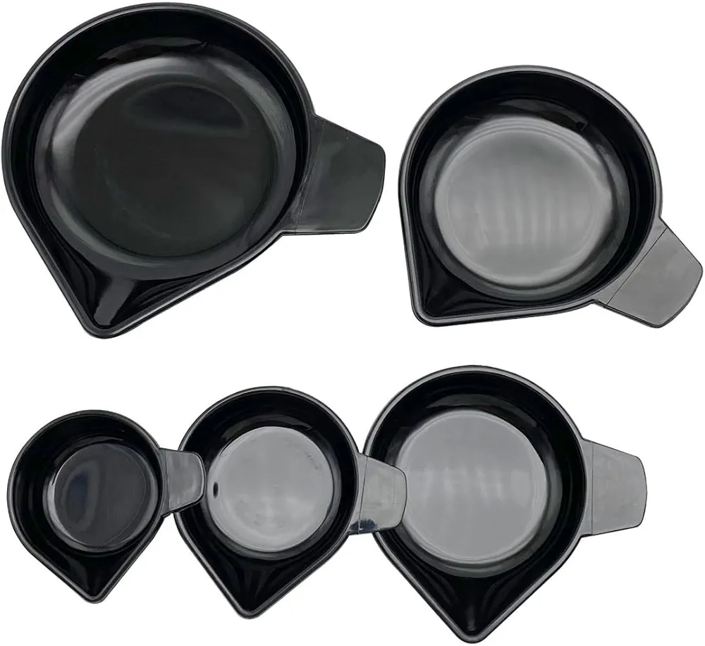 1 Set/5 pcs Plastic Digital Scale Weighting Pan Electronic Scale Tray Gemstone Diamond Powder Weighing Pan Bowl with Pointed Mouth for Jewelry Scale Kitchen Food Lab Test Weighting Tool, Black