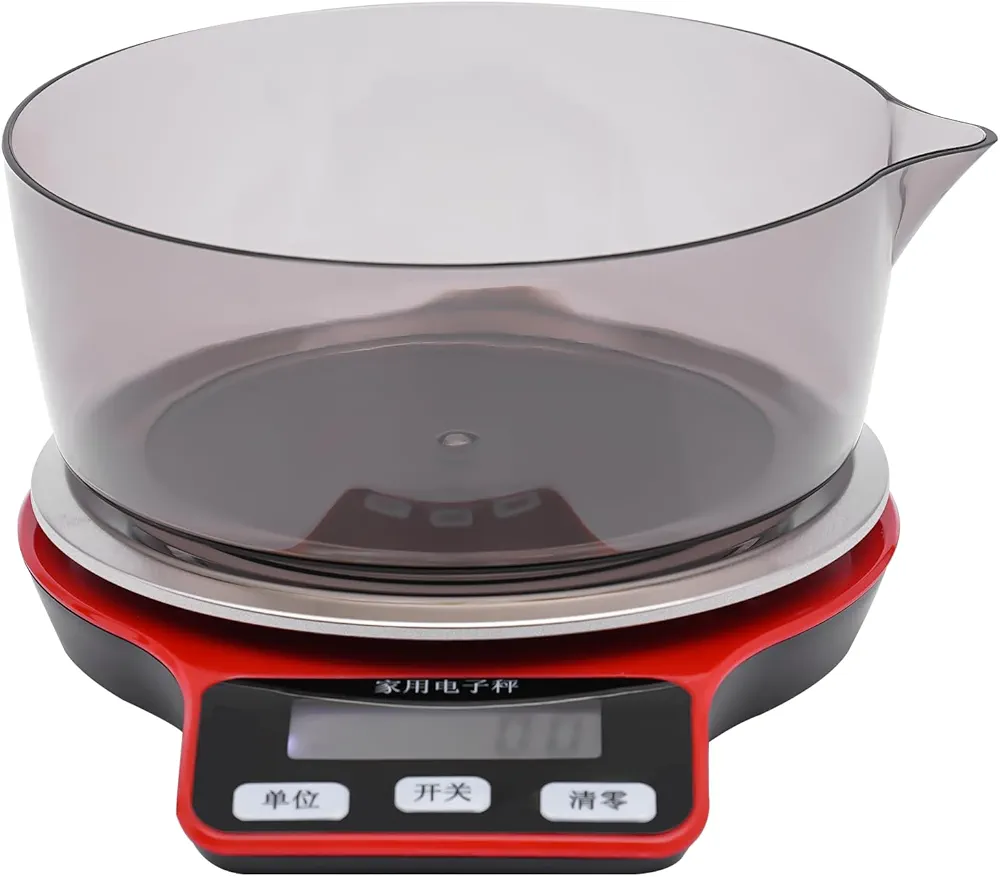 Kitchen Food Scale with Bowl, LCD Display,11lb/0.1oz, USB Rechargeable, Stainless Steel Weighing Platform for Weight Loss Dieting Baking Cooking