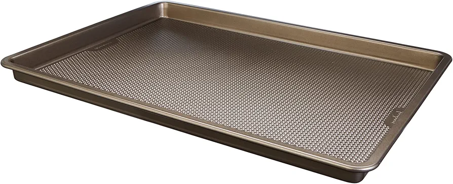 GoodCook Sweet Creations Textured Nonstick Large Cookie Baking Sheet, 17" x 11" x 1", Champagne Pewter