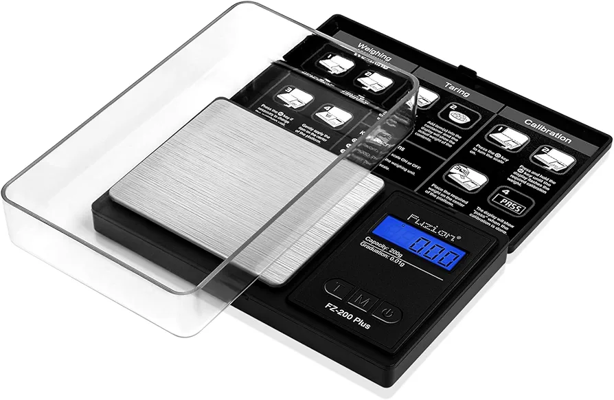 Fuzion Digital Pocket Scale .01 Gram Accuracy, 200g Digital Gram Scales for Small Food, Jewelry, Herb, Spice, Coin - Weight Gram and Oz