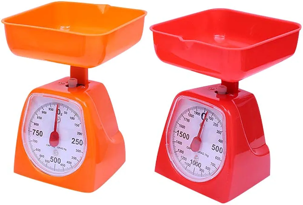 Utoolmart Mechanical Kitchen Scale - Diet Food Scale - with Pounds & Kilogram Measurements - Measuring Range 5000g Accuracy 5g Orange 1Pcs