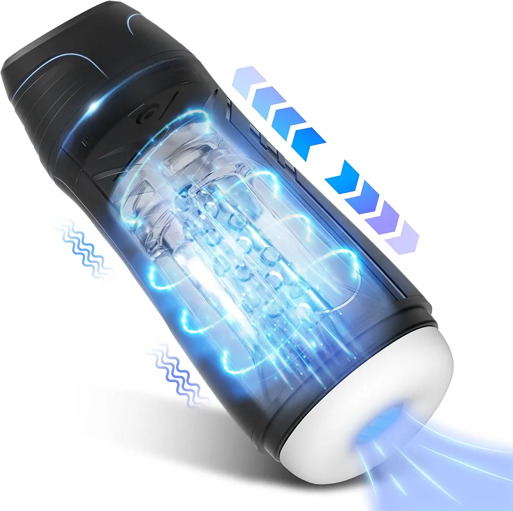 Automatic Male Masturbators, Efgove Sex Toys for Men Sucking Male Masturbator with 3 Suction & 3 Vibration & Electric Penis Vacuum Pump(Black)