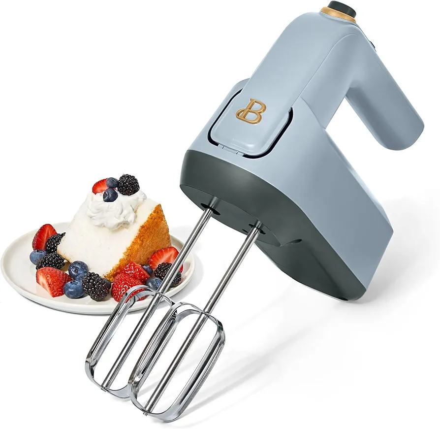 Beautiful 6-Speed Electric Hand Mixer with Turbo Function and Storage Case - Lightweight, Dishwasher Safe Parts, Corded Electric (Cornflower Blue)