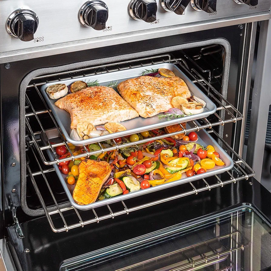 Viking Culinary Aluminized Nonstick Baking Sheet Set, 15 Inch & 18 Inch, Dishwasher Safe