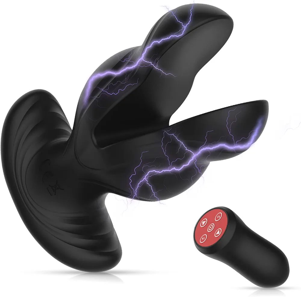 Anal Toys Vibrating Butt Plug, Large Anal Plug Vibrator with 8 Electric Shock & Vibrations, Anal Dilator Remote Control Vibrators, Prostate Vibrator Expanding Anal Sex Toys for Gay, Men & Women