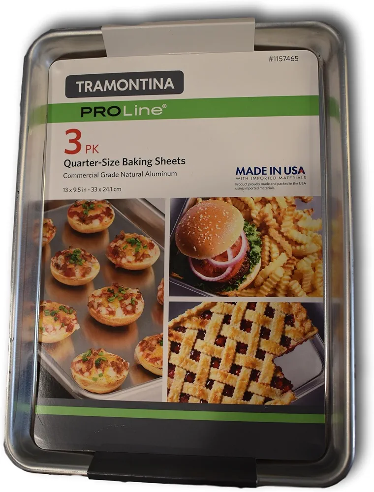 Tramontina PROLINE 3 Pack Baking Sheets (13x9.5in) Commercial Quality- Restaurant Grade