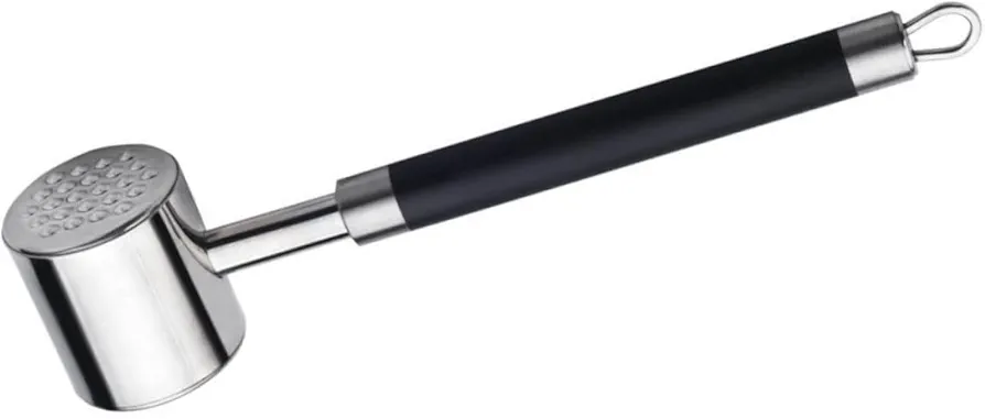 SECFOU 1pc Meat Loosening Hammer Food Mallet Chicken Burger Meat Tenderizer Tool Steak Pounder Beef Hammers with Handle Pineapple Tenderizer Beef Burgers Pork Pounder Silver