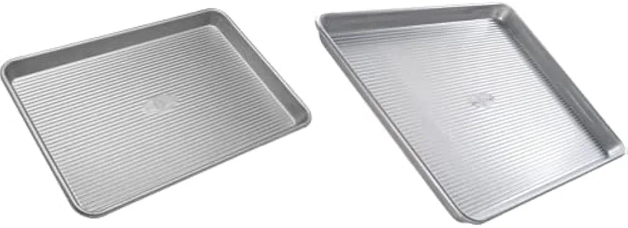 USA Pan Bakeware Half Sheet and Quarter Sheet Pans, Warp Resistant Nonstick Baking Pans
