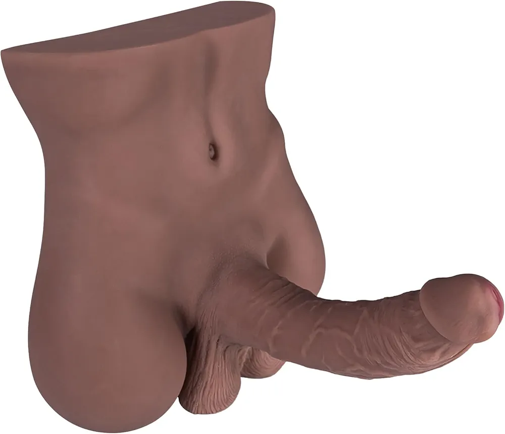 Male Sex Torso - 7.9 Lb Brown Torso Dildo With 7 Inch Big Penis For Women Gspot Pleasure, 6″ Anal Depth Sex Doll For Men & Couples, Tpe Male Torso Sex Toy For Female Masturbation, Flat Torso Sex Dolls