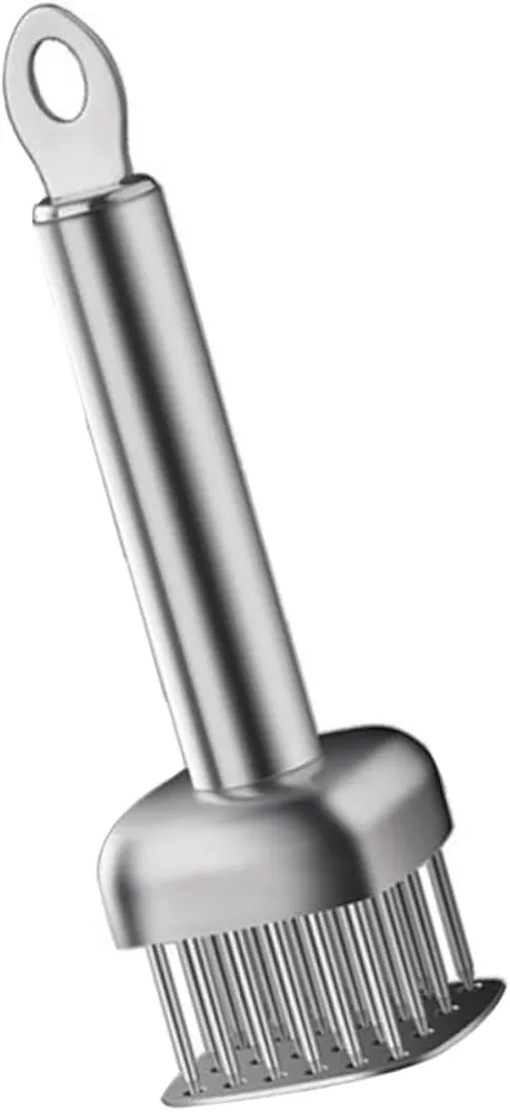 Mutton Hole Tying Device Pork Tenderizer Beef Pounder Cooking Tenderizer Manual Meat Grinder Chicken Mallet Tenderizer Meat Tenderizer Marinating Prep Tool Silver Stainless Steel