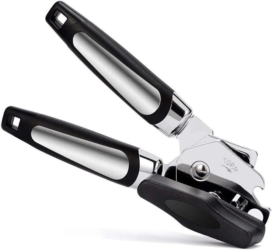 Can Opener Handheld Strongest Heaviest Duty, Manual Can Opener Ergonomic Designed Comfort Grips, Sharp Cutting Wheel for Smooth Edge Cut