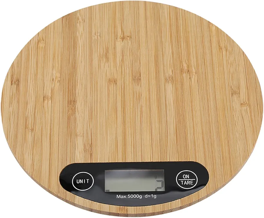 Yctze EcoFriendly Round LED Electronic Kitchen Weighing Scale for Cooking and Food, High Up to 5kg/ 1g