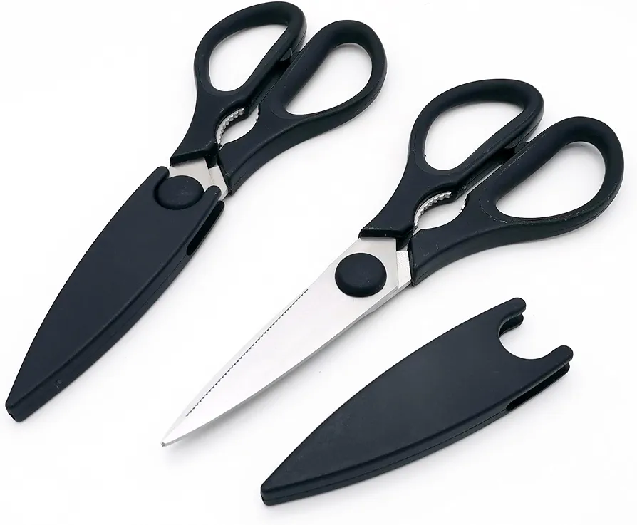 Kitchen Scissors, MATTSTONE HILL Heavy-Duty Kitchen Shears 2 Pack - Utility All Purpose Poultry Shears, Sharp Stainless Steel Cooking Food Scissors for Cutting Meat, Chicken, Vegetable, Fish
