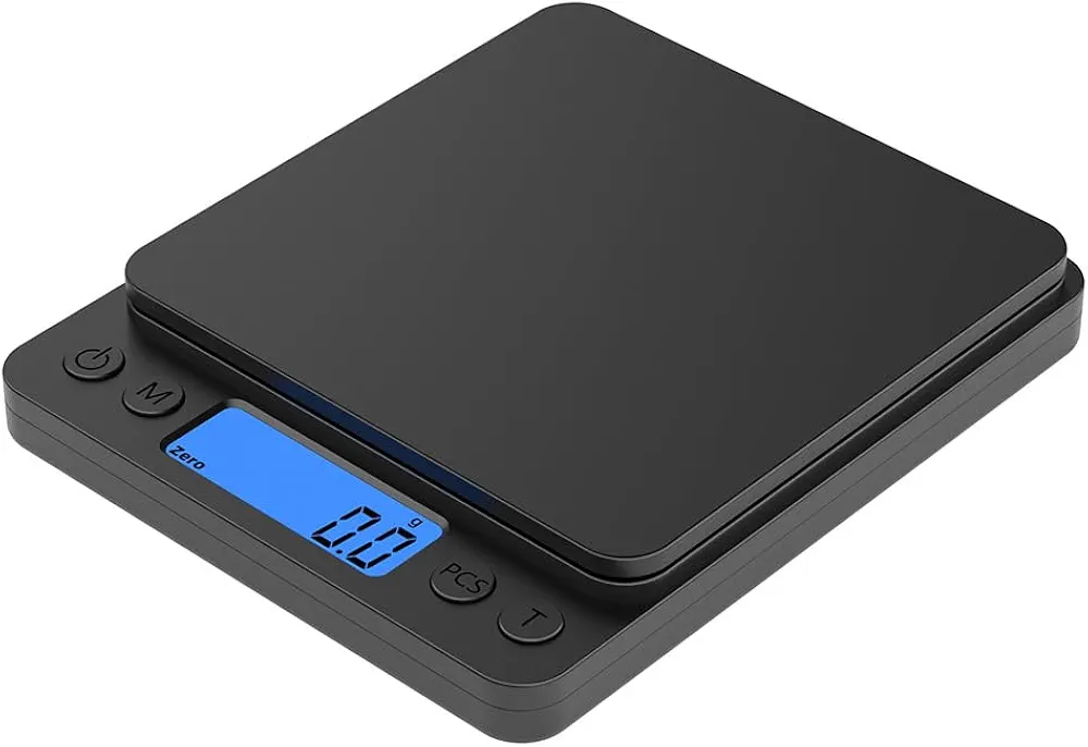 Digital Food Scales for Kitchen, Baking Scale Digital 3kg 0.1 Gram Accuracy with LCD Display,Handmade, Liquids, and Boutique, Coffee,Cooking and Dietary Tracking (Black)