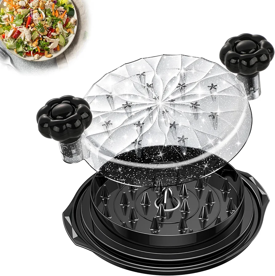 10'' Pro Strong Anti-Slip Chicken Shredder Large Chicken Shredder Tool Twist with Brush Visible Meat Shredder Tool Twist Ergonomic Handle Meat Shredders for Chicken Breast BPA Free Black