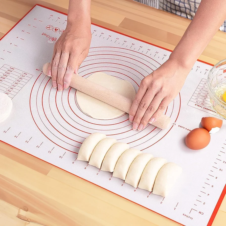 Pastry Baking Mat Silicone Non-Stick, Heat-Resistant, Dishwasher-Safe, Dough Rolling Oven Liner Mat by Renewgoo, 24" x 16" (Large)