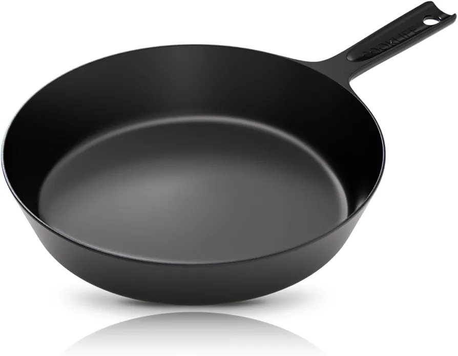 10 Inch Smooth Cast Iron Skillet - Dishwasher & Oven Safe Pre-Seasoned Cast Iron Pan - Cast Iron Frying Pan for Indoor & Outdoor Use