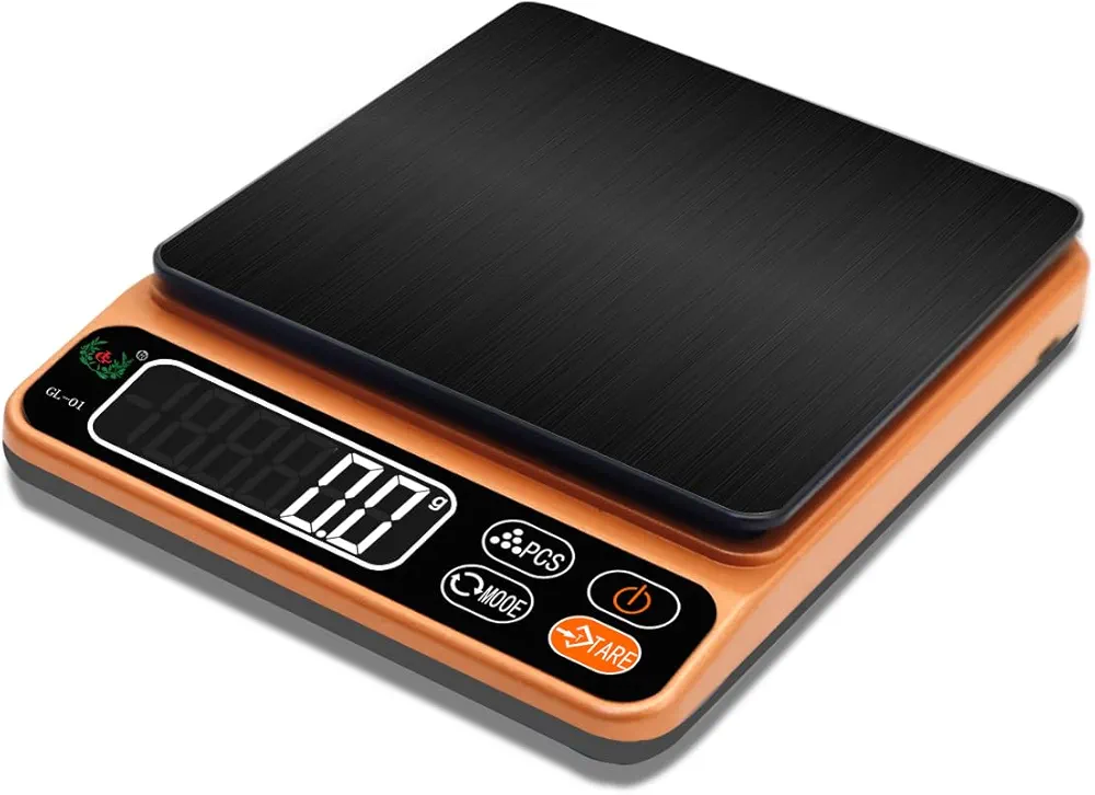 Food Kitchen Scale for Cooking Baking Meal Prep Digital Kitchen Scale Grams Milliliters 1.1lbs/500g 0.01g/ 0.00035ozPreciseGraduation Backlit Display Battery Included