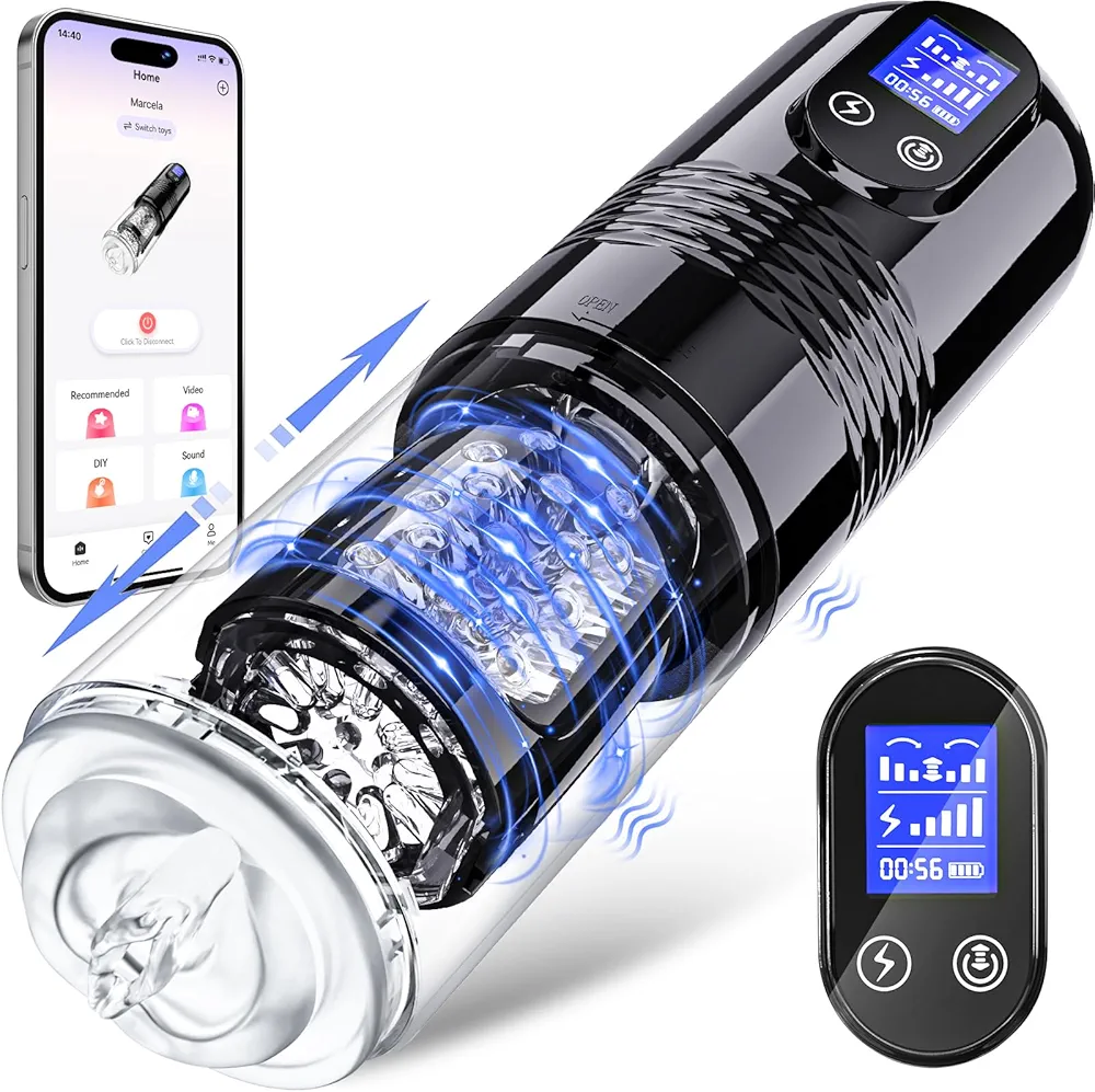 EORONE Male Sex Toy for Men Male Masturbator - Sex Toys for Men Adult Toys with 10 Vibrating & 6 Thrusting, Male Mens Sex Toys Pocket Pussy LCD Display, Men Sex Toy Male Stroker Realistic 3D Sleeve