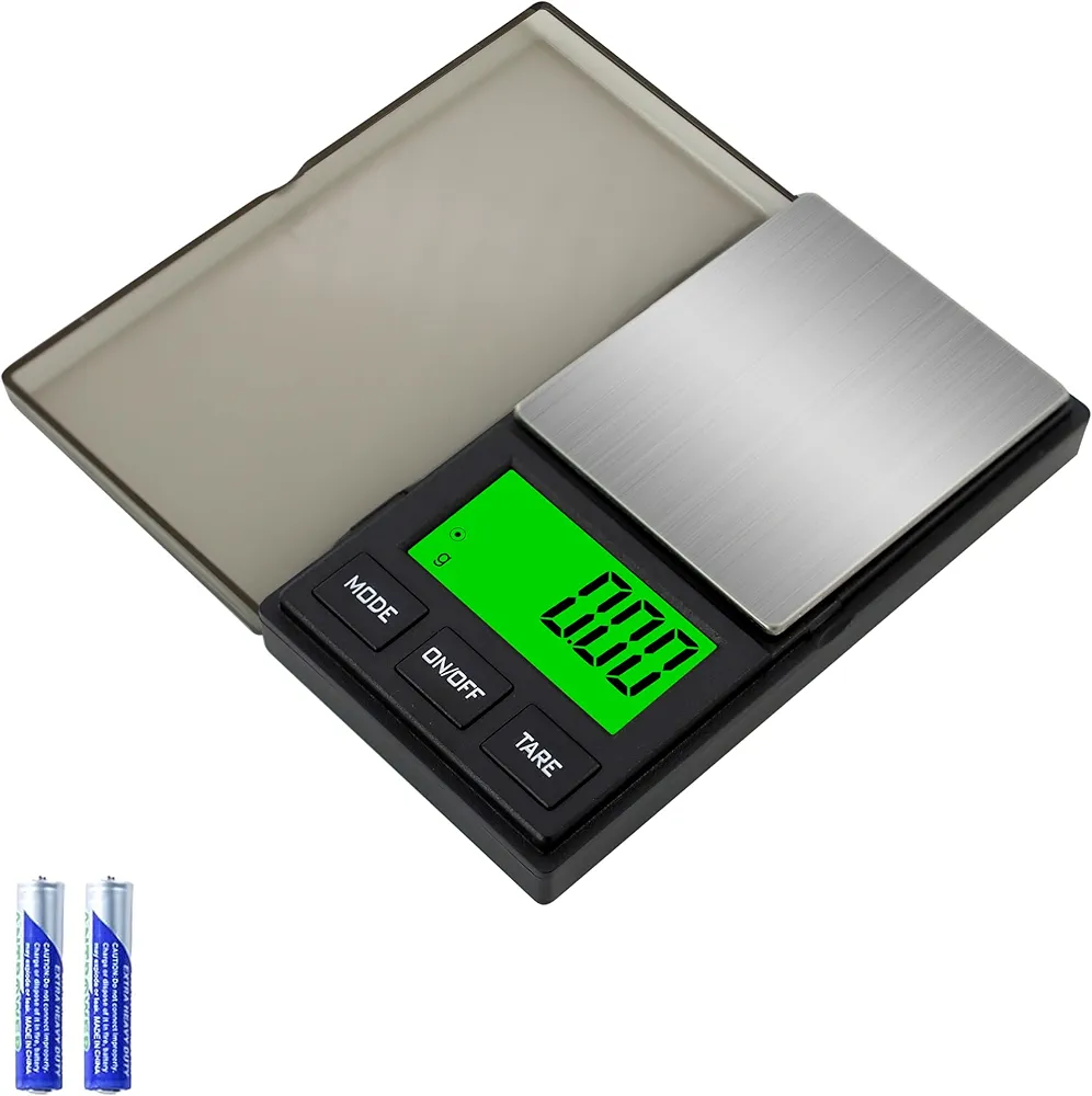 Digital Pocket Scale, Gram Scale 1000g x 0.01g, Food Scale, Jewelry Scale, Coffee Scale, Kitchen Scale for Powder, Medicine, Gold, Gem, Grams and Ounces Scale with Backlit LCD