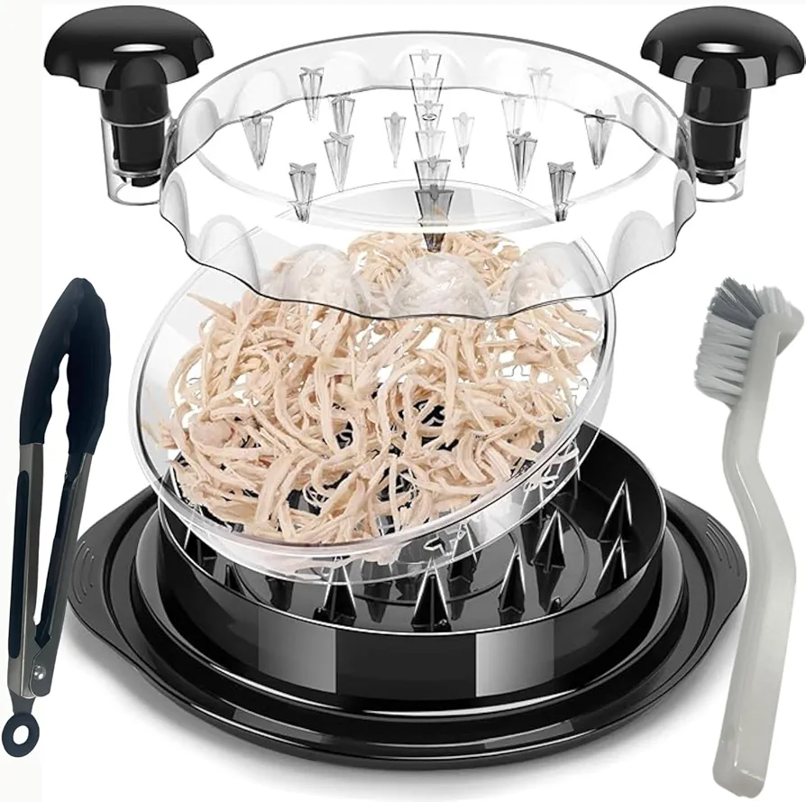 chicken shredder visible twister comes with middle plate cleaning brush and tong suitable for chicken pork beef and turkey