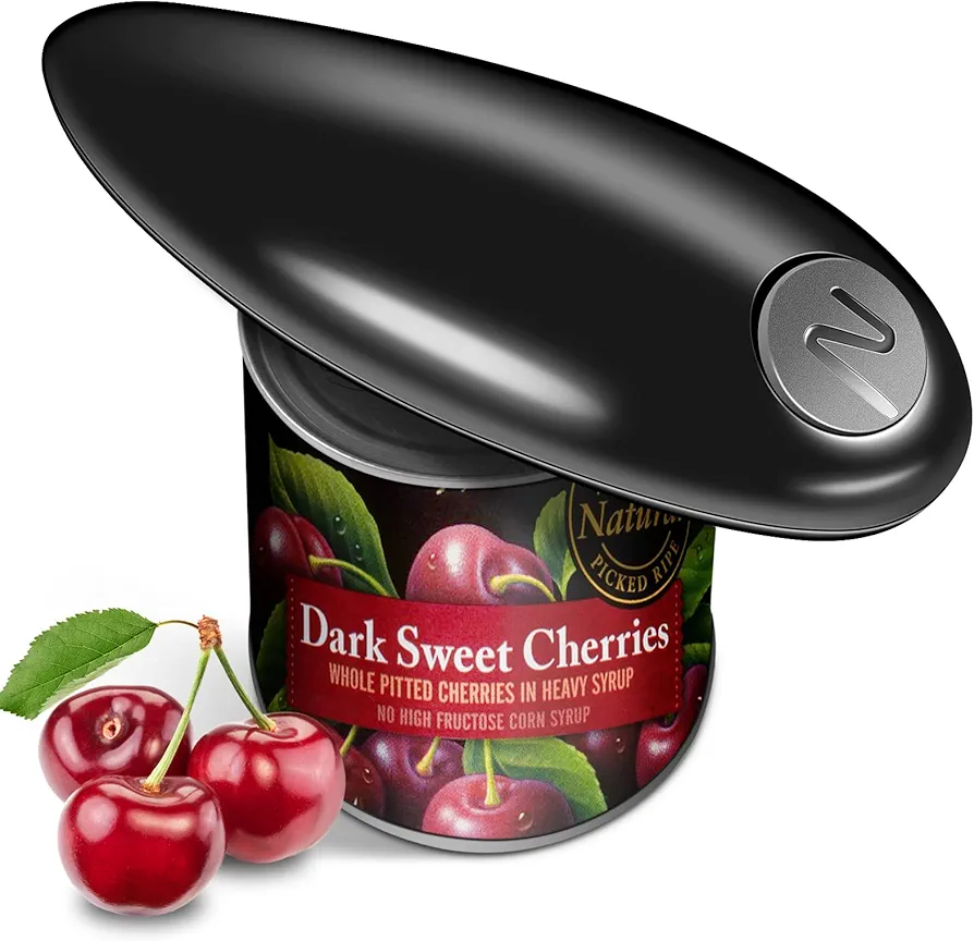 One Touch Electric Can Opener Easy Open Any Can Size with Smooth Edge, Battery Operated Electric Can Openers for Kitchen, Kitchen Gadget Electric Can Opener for Seniors with Arthritis