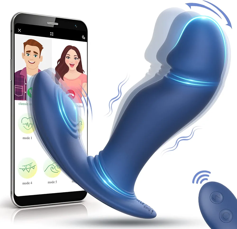 Wiggling & Vibrating Anal Vibrator Prostate Massager for Men, APP Control Remote Interaction Anal Plug Butt G Spot Stimulator Unisex Couple Vibrator, Rechargeable Adult Anal Sex Toy for Men Women