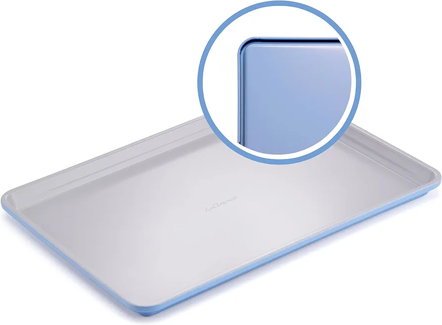 Nonstick 18 Inch Baking Sheet, Ceramic Coating, Non-Toxic, Rust Resistant Aluminized Steel, Perfect Baking Pan for Cookie, Roasting, Cooking - Cyan