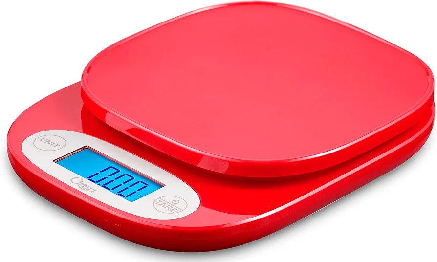Ozeri ZK24 Garden and Kitchen Scale, with 0.5 g (0.01 oz) Precision Weighing Technology , Red
