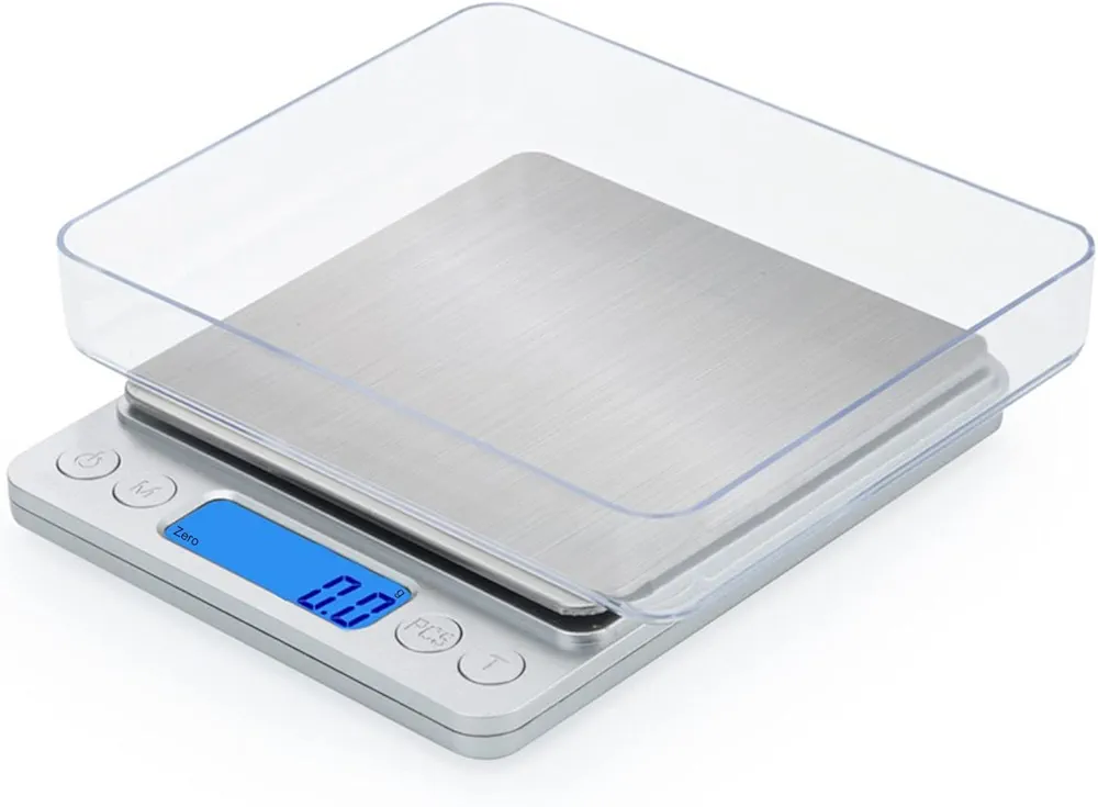 Digital Scale, Cooking Food Scale, Jewelry Scale,Digital Kitchen Gram Scale,3000gx0.1g,Back-Lit LCD Display,Auto Off, Stainless Steel, Batteries Included