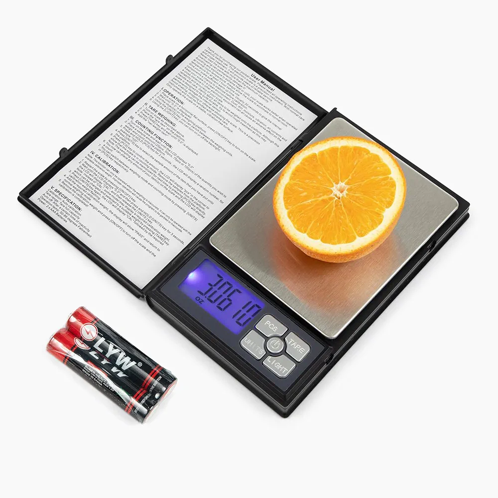 Digital Scale, Notebook Series with Accuracy 0.01gX500g Food, Kitchen, Herbs, Spices, Jewlery, Weiging Scale,LCD Display., Black