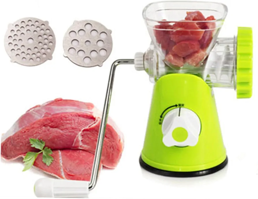 Kitchen Mincer Meat Grinder Stuffer Hand Crank Mincer Maunal Meat Mincer Green