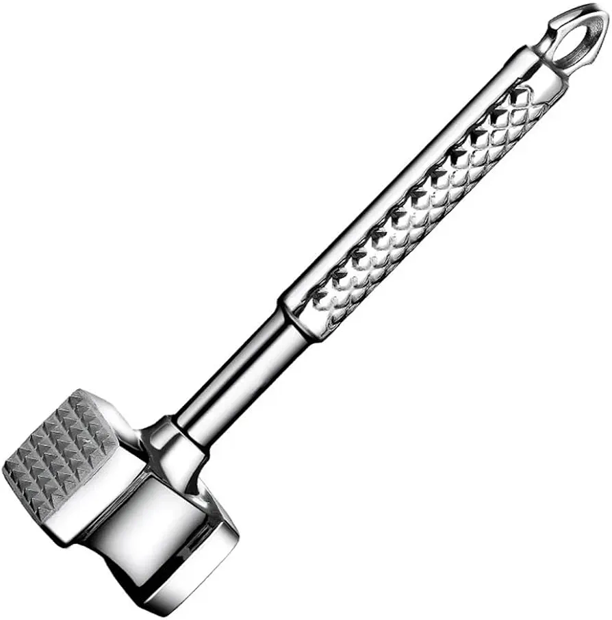 Kitchen Stainless Steel Tenderising Hammer Heavy Duty Chicken Pounding Hammer Non-Slip Handle Tenderising Hammer Kitchen Idea Steak Hammer Kitchen Cooking Pounding Tool For Chicken Steak And Pork Etc