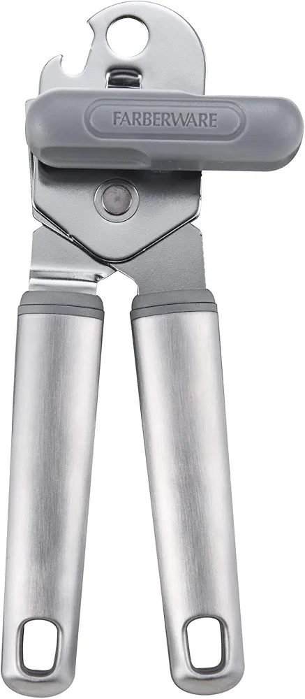 Farberware Professional Stainless Steel Soft Can Opener, 7.36-Inch, Gray