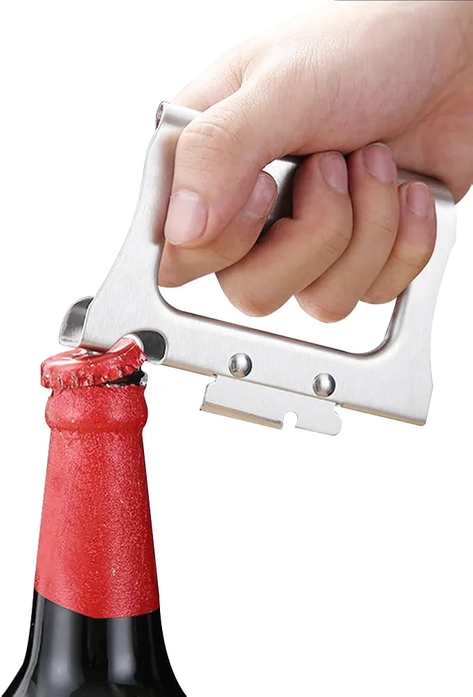 2 in 1 Safety Multi-Function Manual Can Opener (Smooth Edge) and Bottle Opener for Arthritis and Weak Hands