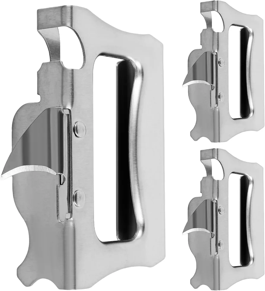 3 Pcs Can Opener Ergonomic Multi-Function Manual Bottles Opener Stainless Steel Jar Opener Heavy Duty Can Opener Portable Bottles Opener Comfortable Grip Jar Opener for Weak Hands Seniors 4.3 x 2.8 in