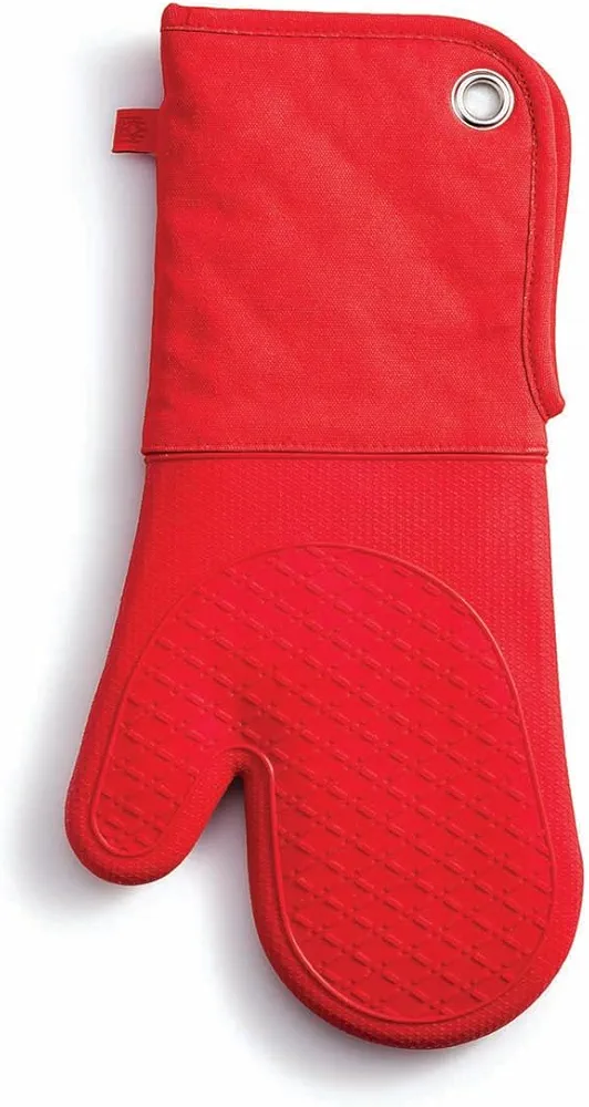 King Arthur Baking Company Oven Mitt, Fleece-Lined Silicone and Cotton Cuff, Heat Safe to 500-Degrees Fahrenheit