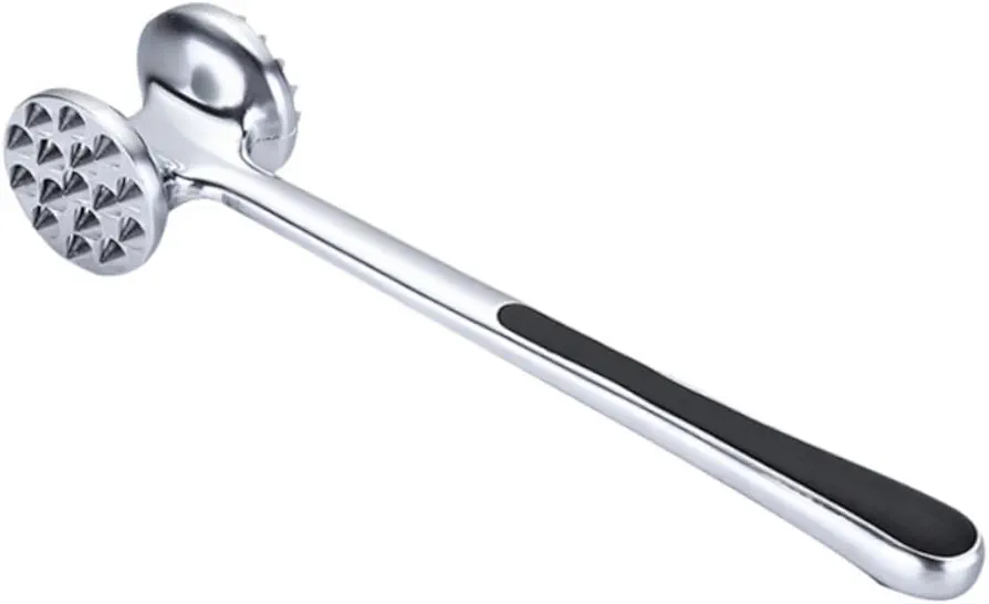 Zinc Alloy Meat Hammer Dual Sided Meat Tenderizer Tool Tenderising Hammer Butcher Hammer Meat Pounder Mallet Kitchen Tenderizer Meat Tenderiser Hammer Chicken Tenders Steak Silver