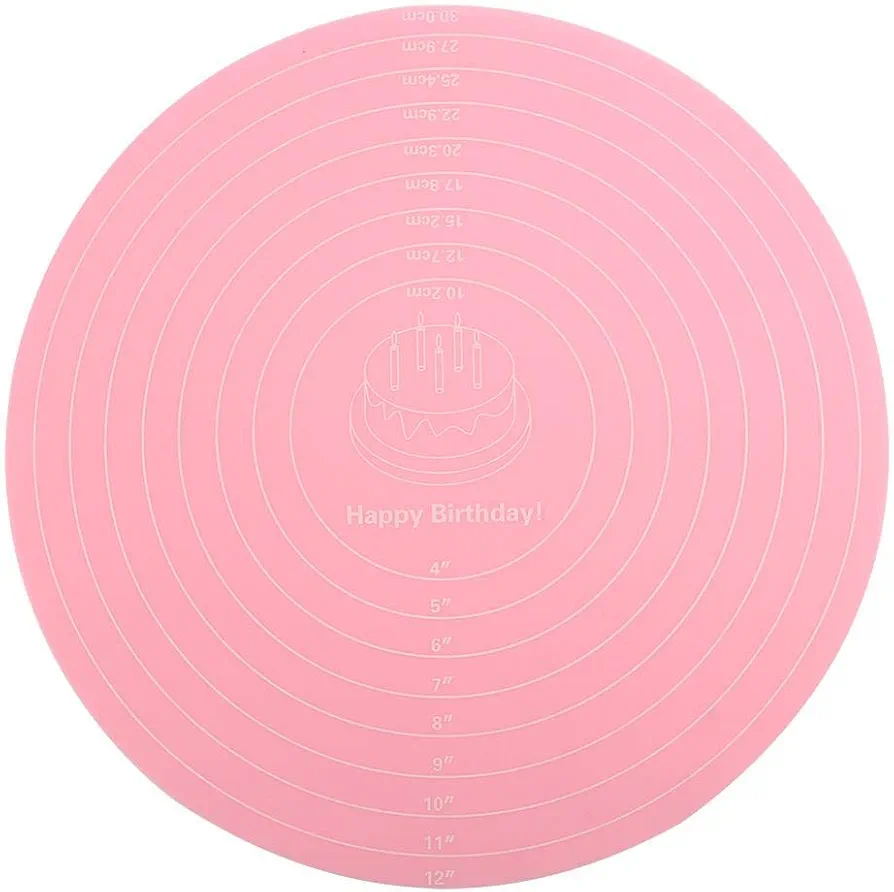 Silicone Baking Mat with Measurements for Cake Turntable Stand Non-Stick Heat Resistant Pastry Baking Sheet